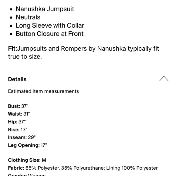 Nanushka Ashton Vegan Leather Jumpsuit, Margarine, EUC - Picture 14 of 14